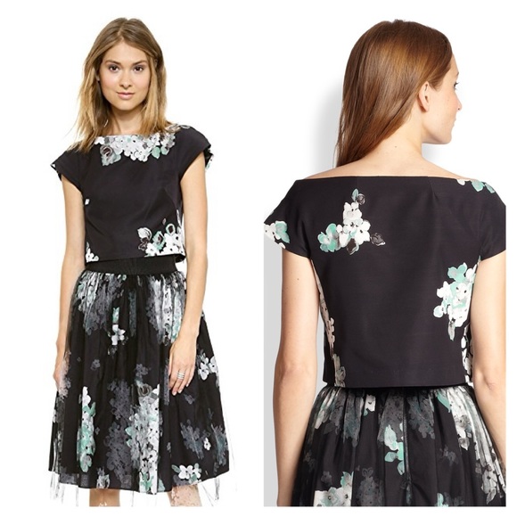 Milly Tops - Milly • Sophia Floral Lined Zip Crop Top